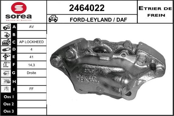 EAI 2464022 - Тормозной суппорт autospares.lv