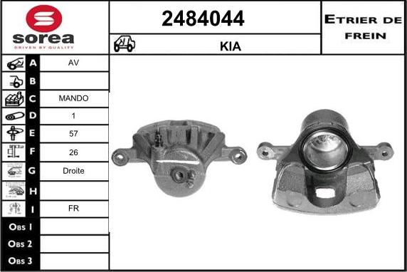 EAI 2484044 - Тормозной суппорт autospares.lv