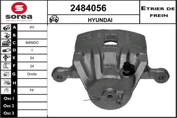 EAI 2484056 - Тормозной суппорт autospares.lv