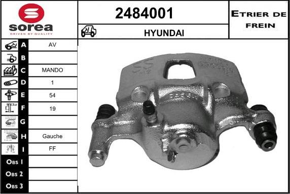 EAI 2484001 - Тормозной суппорт autospares.lv