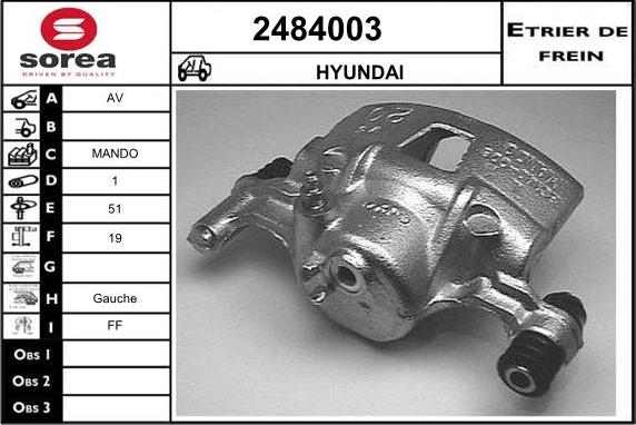 EAI 2484003 - Тормозной суппорт autospares.lv