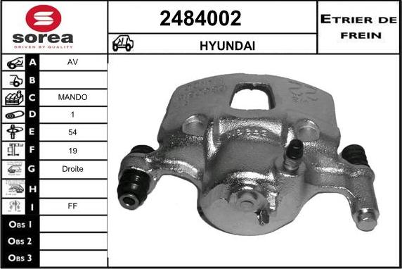 EAI 2484002 - Тормозной суппорт autospares.lv