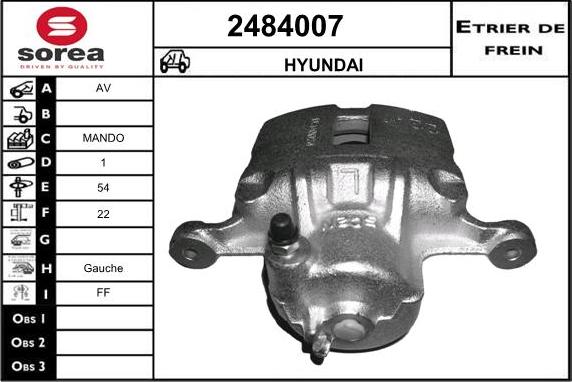 EAI 2484007 - Тормозной суппорт autospares.lv