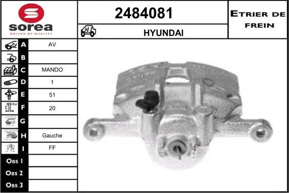 EAI 2484081 - Тормозной суппорт autospares.lv