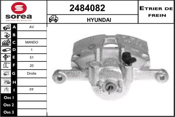 EAI 2484082 - Тормозной суппорт autospares.lv