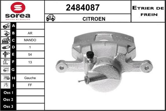 EAI 2484087 - Тормозной суппорт autospares.lv