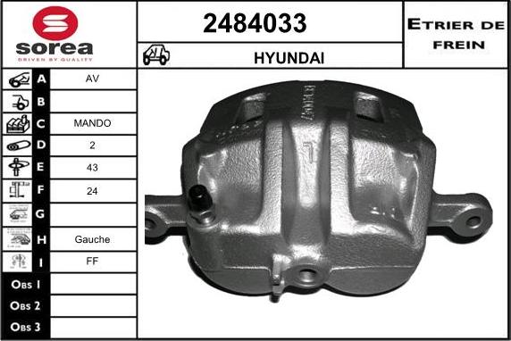 EAI 2484033 - Тормозной суппорт autospares.lv