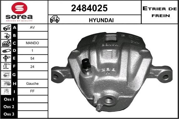 EAI 2484025 - Тормозной суппорт autospares.lv