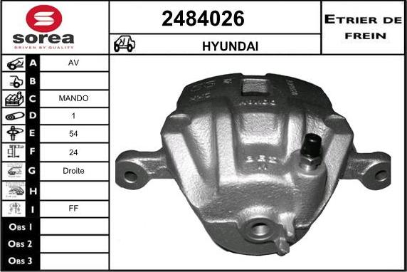 EAI 2484026 - Тормозной суппорт autospares.lv