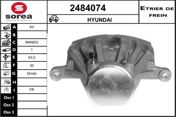 EAI 2484074 - Тормозной суппорт autospares.lv