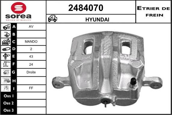 EAI 2484070 - Тормозной суппорт autospares.lv