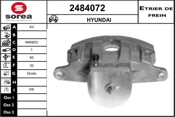 EAI 2484072 - Тормозной суппорт autospares.lv