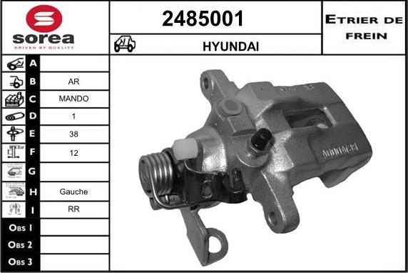 EAI 2485001 - Тормозной суппорт autospares.lv