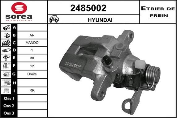 EAI 2485002 - Тормозной суппорт autospares.lv