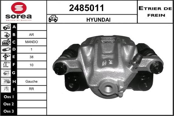 EAI 2485011 - Тормозной суппорт autospares.lv