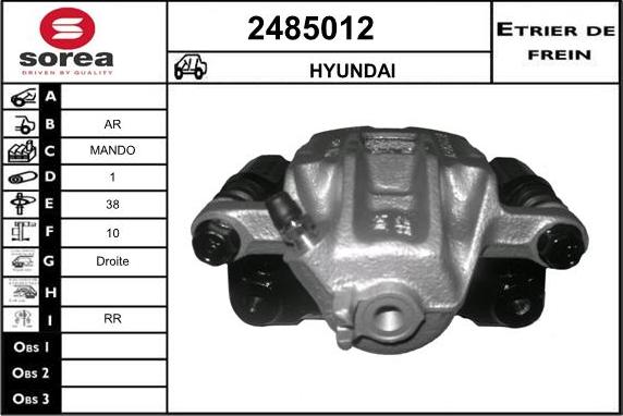 EAI 2485012 - Тормозной суппорт autospares.lv