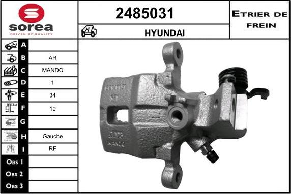 EAI 2485031 - Тормозной суппорт autospares.lv