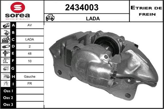 EAI 2434003 - Тормозной суппорт autospares.lv