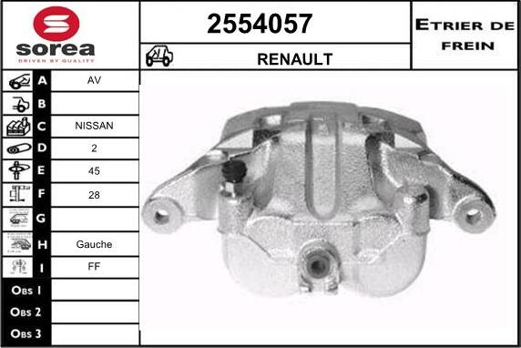 EAI 2554057 - Тормозной суппорт autospares.lv