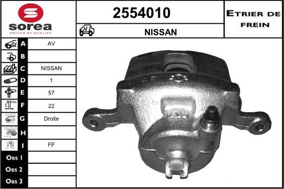 EAI 2554010 - Тормозной суппорт autospares.lv