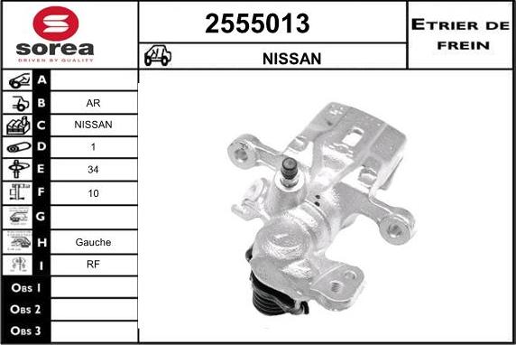 EAI 2555013 - Тормозной суппорт autospares.lv