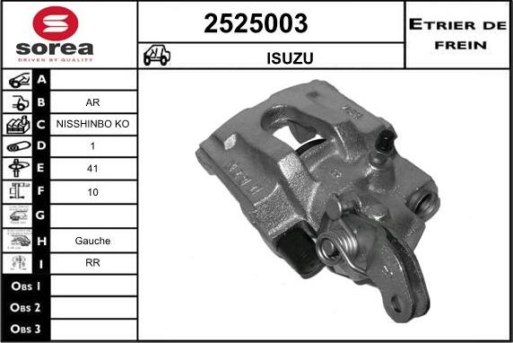 EAI 2525003 - Тормозной суппорт autospares.lv