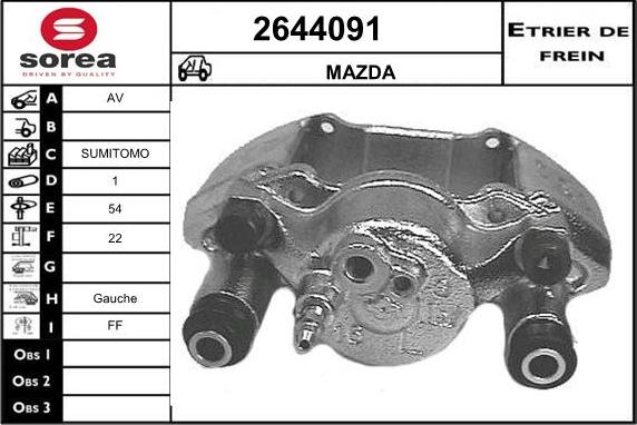 EAI 2644091 - Тормозной суппорт autospares.lv