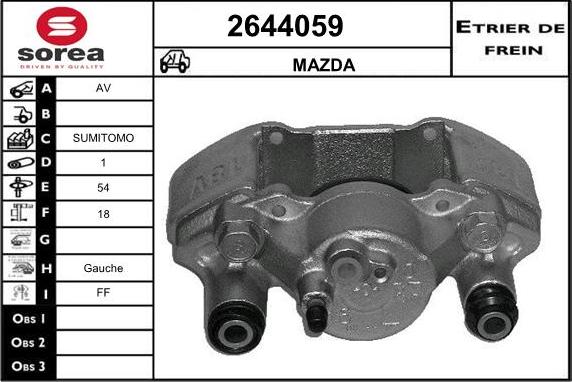 EAI 2644059 - Тормозной суппорт autospares.lv