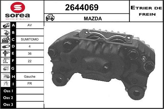 EAI 2644069 - Тормозной суппорт autospares.lv