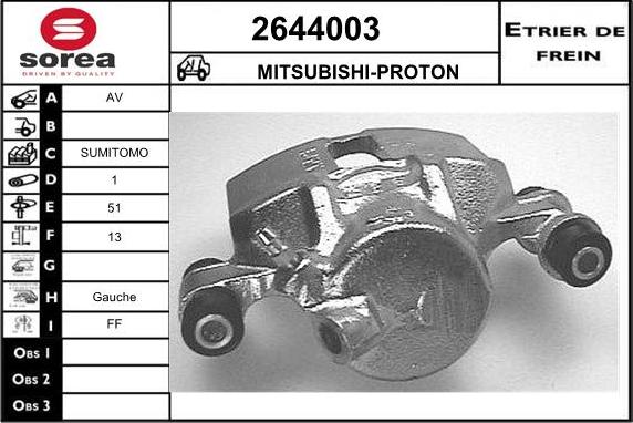 EAI 2644003 - Тормозной суппорт autospares.lv