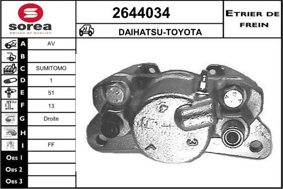 EAI 2644034 - Тормозной суппорт autospares.lv