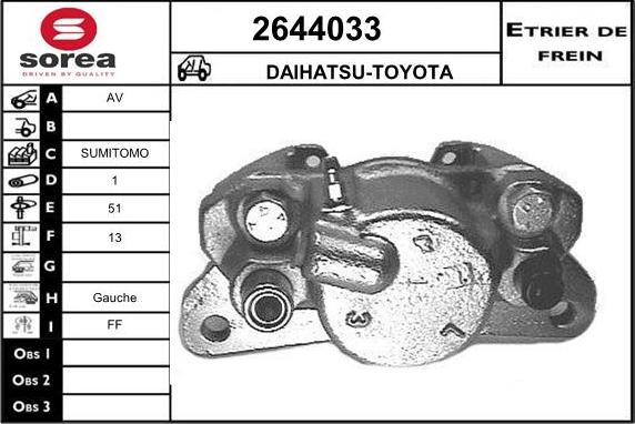 EAI 2644033 - Тормозной суппорт autospares.lv