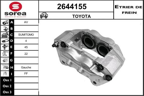 EAI 2644155 - Тормозной суппорт autospares.lv