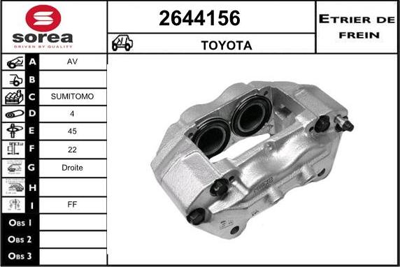 EAI 2644156 - Тормозной суппорт autospares.lv