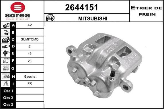 EAI 2644151 - Тормозной суппорт autospares.lv