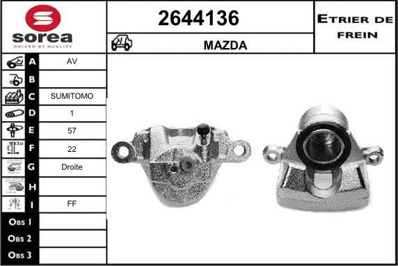 EAI 2644136 - Тормозной суппорт autospares.lv