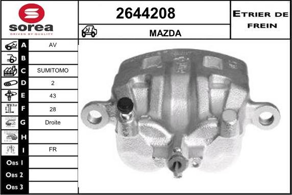 EAI 2644208 - Тормозной суппорт autospares.lv