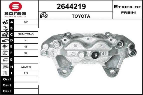 EAI 2644219 - Тормозной суппорт autospares.lv