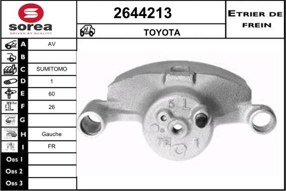 EAI 2644213 - Тормозной суппорт autospares.lv