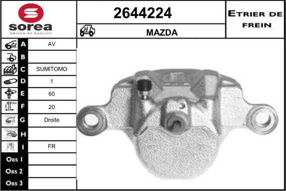 EAI 2644224 - Тормозной суппорт autospares.lv