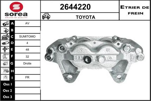 EAI 2644220 - Тормозной суппорт autospares.lv