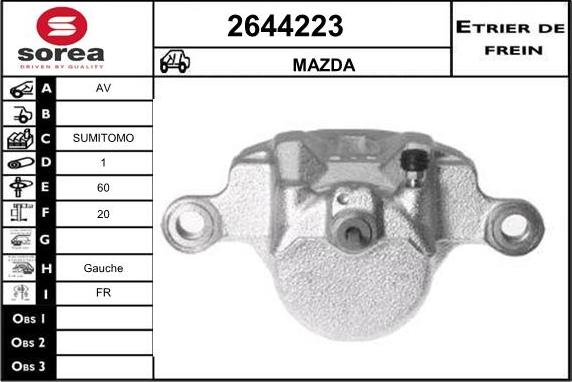 EAI 2644223 - Тормозной суппорт autospares.lv