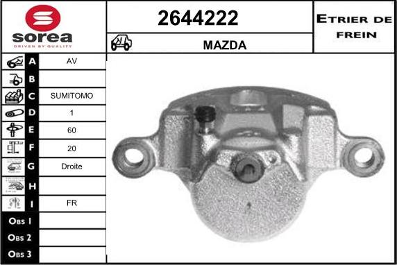 EAI 2644222 - Тормозной суппорт autospares.lv