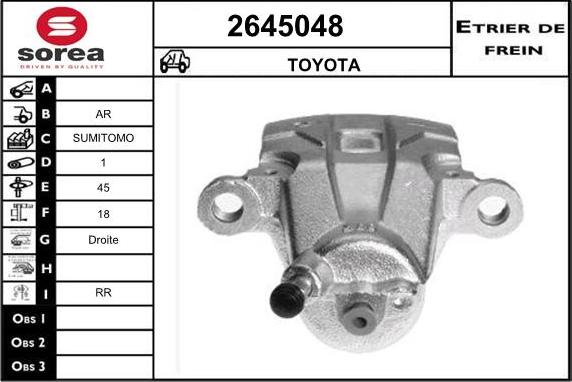 EAI 2645048 - Тормозной суппорт autospares.lv