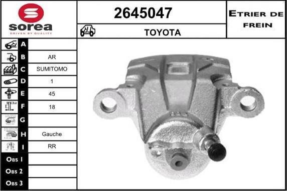 EAI 2645047 - Тормозной суппорт autospares.lv