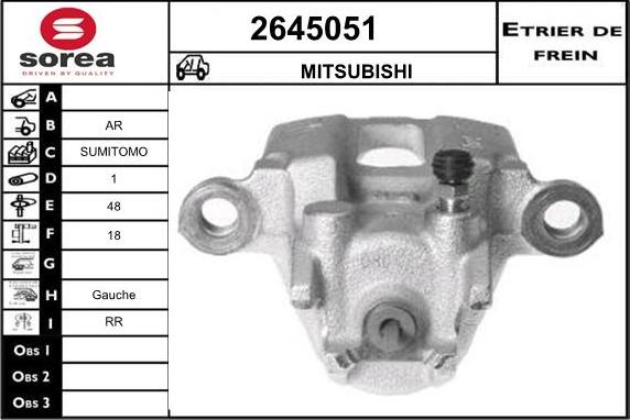 EAI 2645051 - Тормозной суппорт autospares.lv