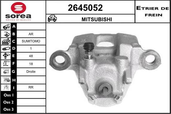 EAI 2645052 - Тормозной суппорт autospares.lv