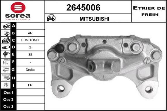 EAI 2645006 - Тормозной суппорт autospares.lv