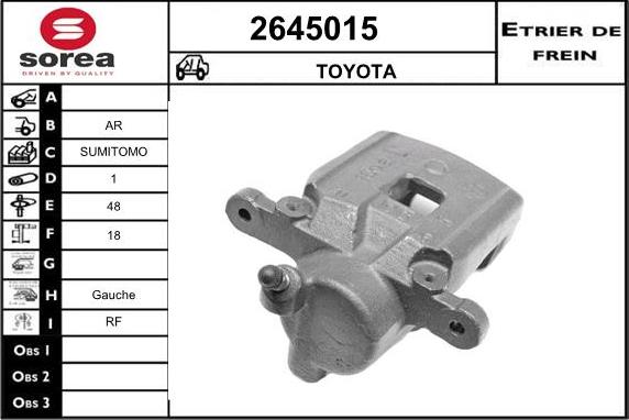 EAI 2645015 - Тормозной суппорт autospares.lv