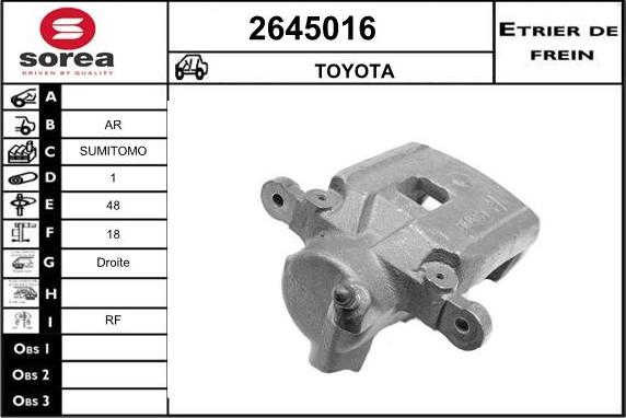 EAI 2645016 - Тормозной суппорт autospares.lv